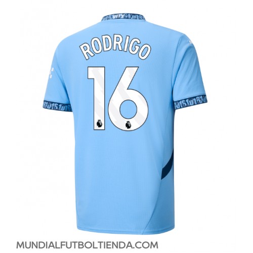 Camiseta Manchester City Rodri Hernandez #16 Primera Equipación Replica 2024-25 mangas cortas